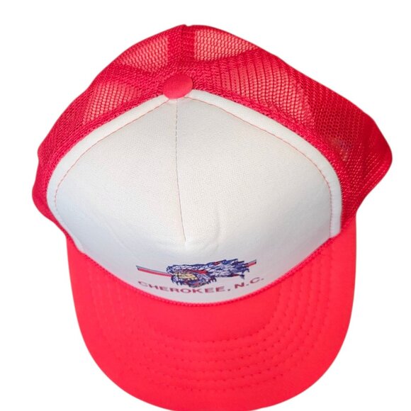 VTG Cherokee North Carolina Red Foam Mesh Trucker Rope Hat Snapback Cap 80s 90s - Picture 4 of 10